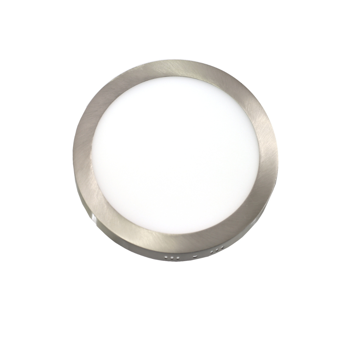 Downlight LED 12w luz neutra 4200k. superficie com acabamento aço redonda