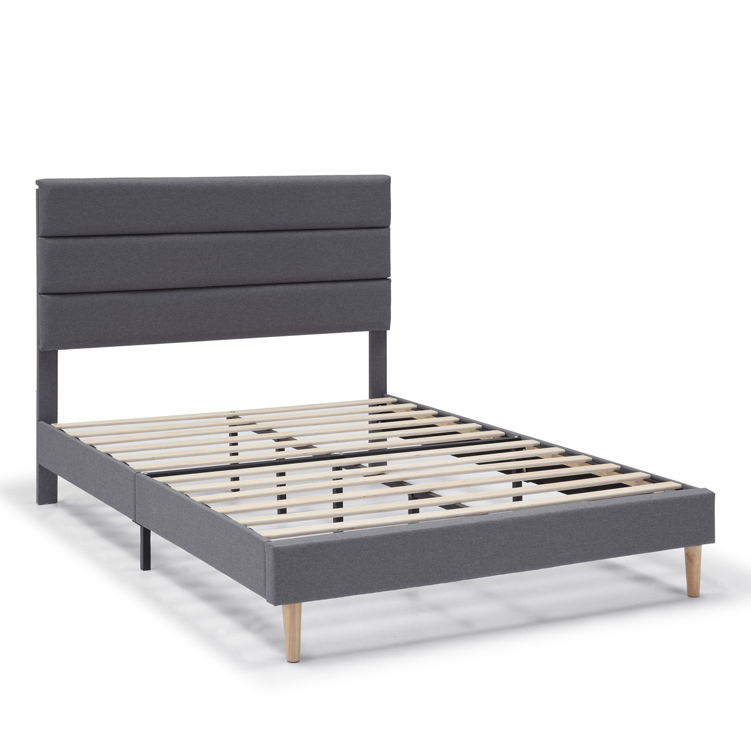Cama estofada aroma de 30 cm, 135/140x190 cm, cinza escuro