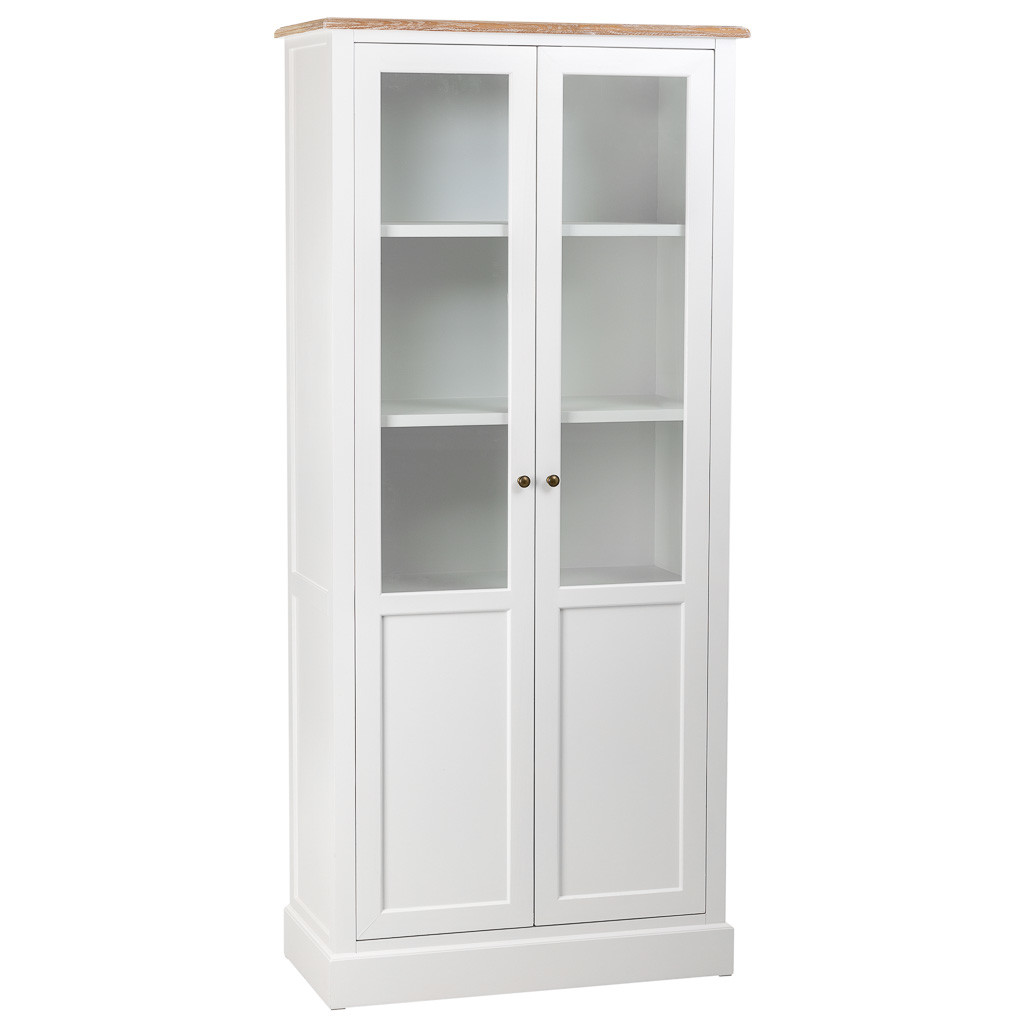Vitrina de madeira branca 81x40x180
