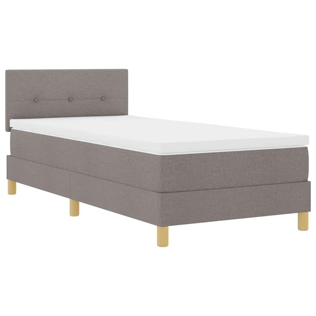 vidaXL cama box spring con colchón con colchón taupé 90 x 200 cm tela