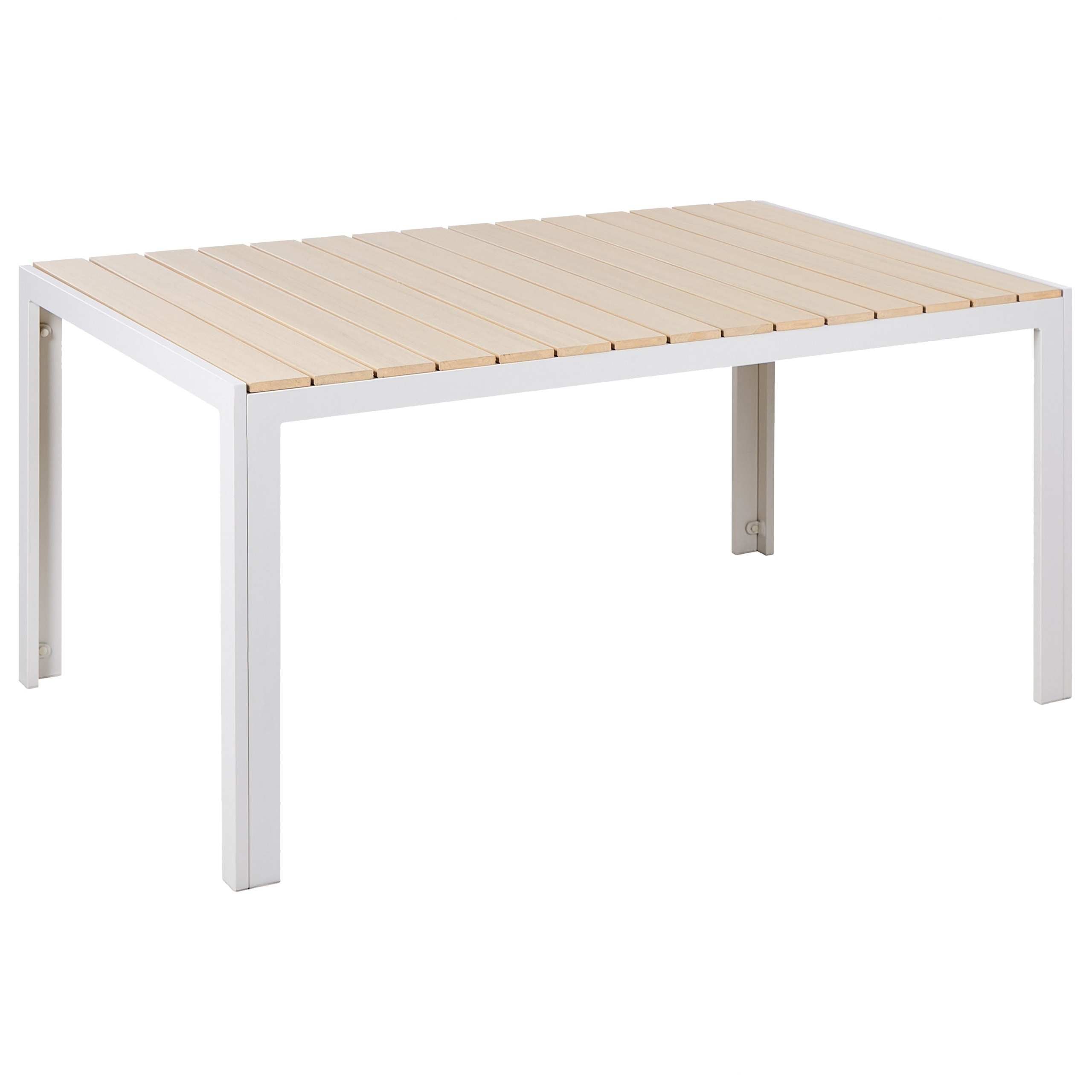 Mesa de jantar de exterior para 6 pessoas como 150 cm 90 cm creme