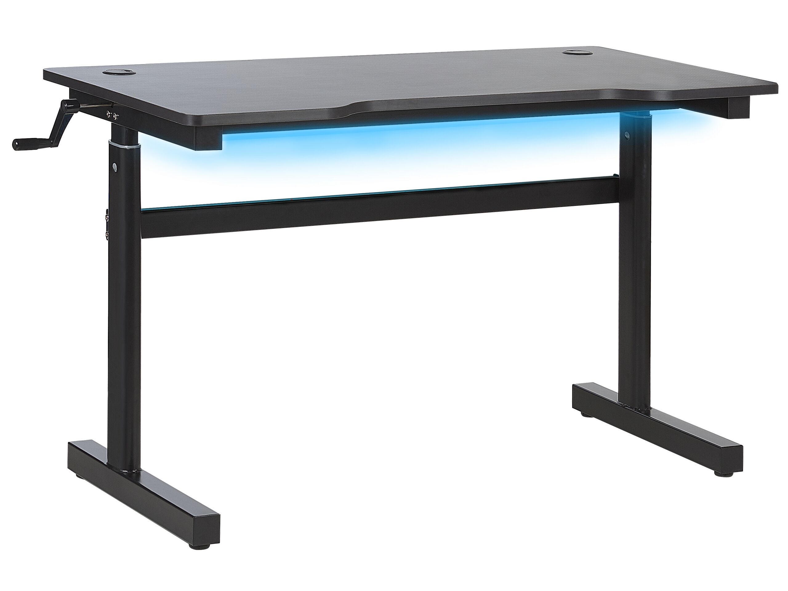 Secretária gaming ajustável manualmente durbin 120 cm 60 cm LED rgb preto