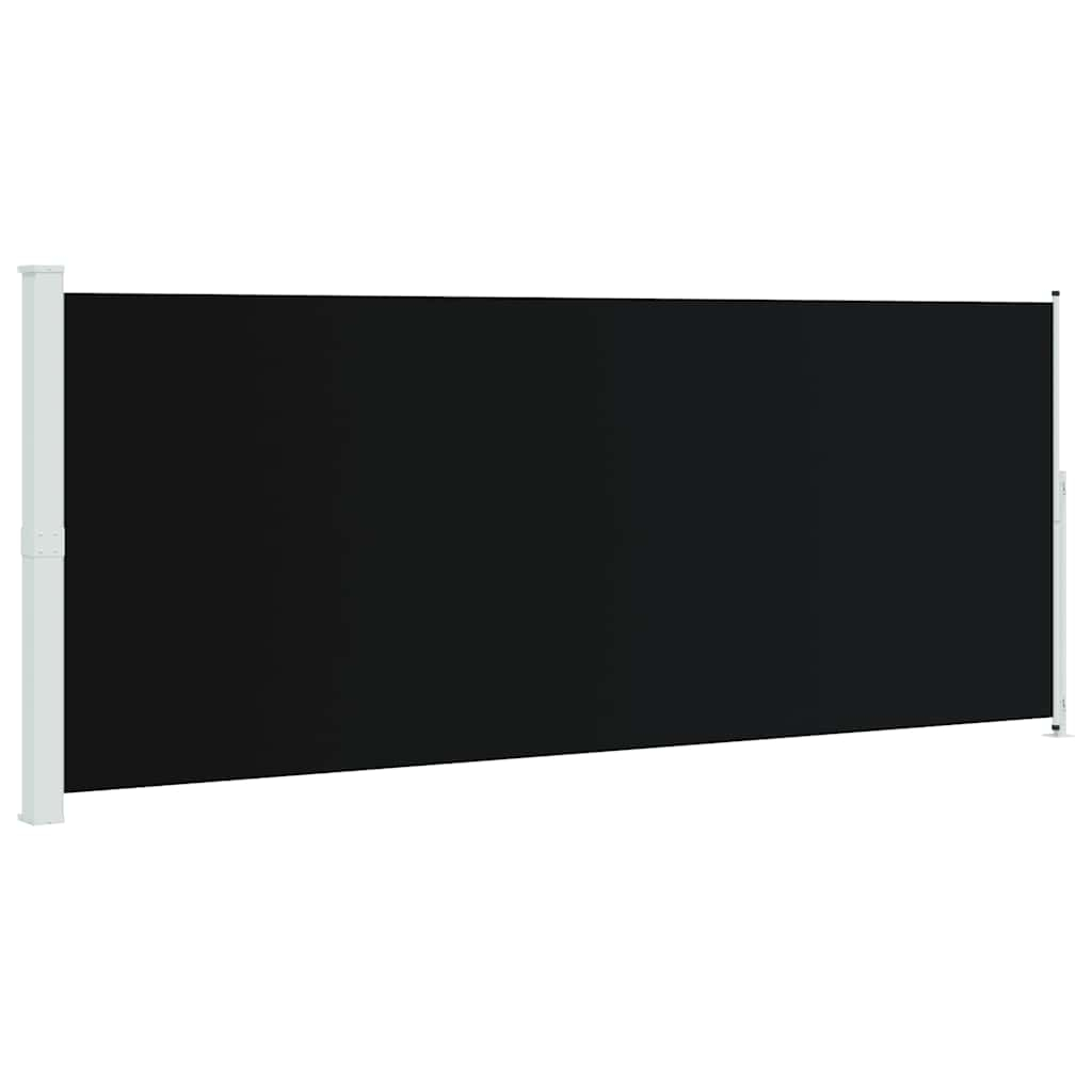 Toldo lateral retrátil para pátio 200x500 cm preto