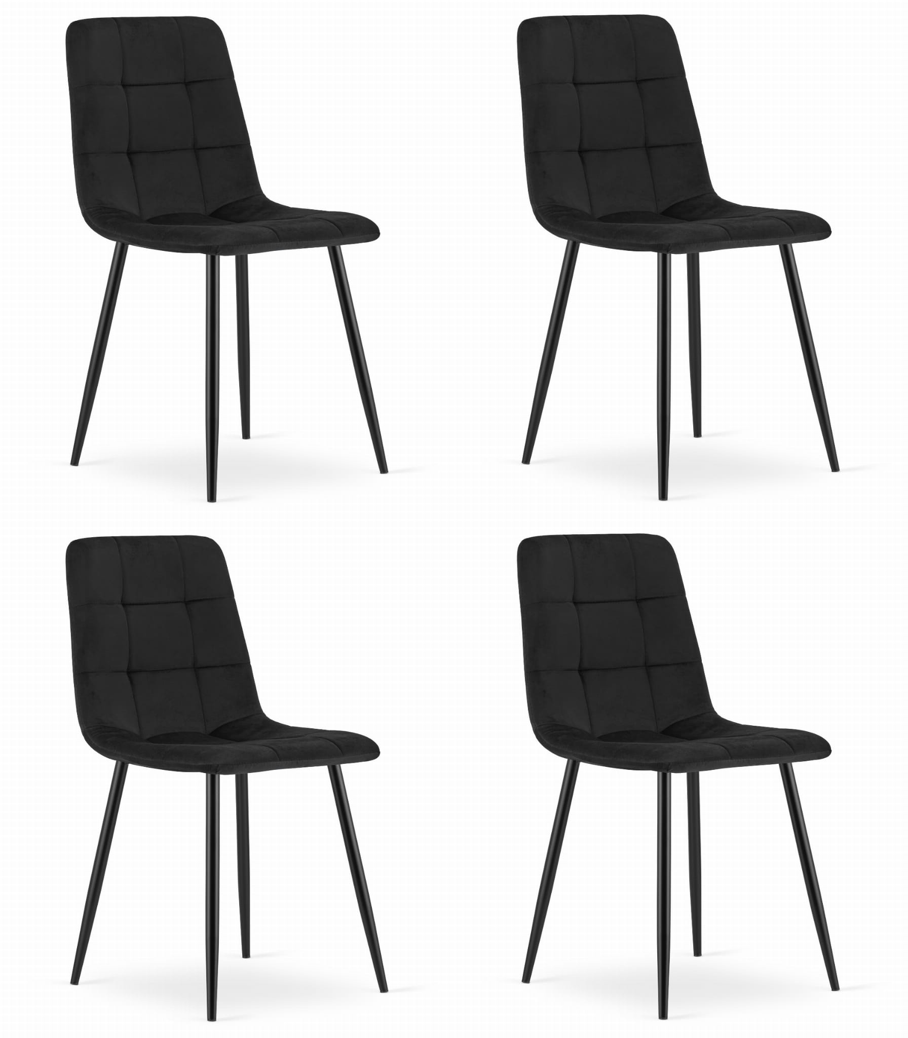 Valora cadeiras pyra veludo preto modernas x4