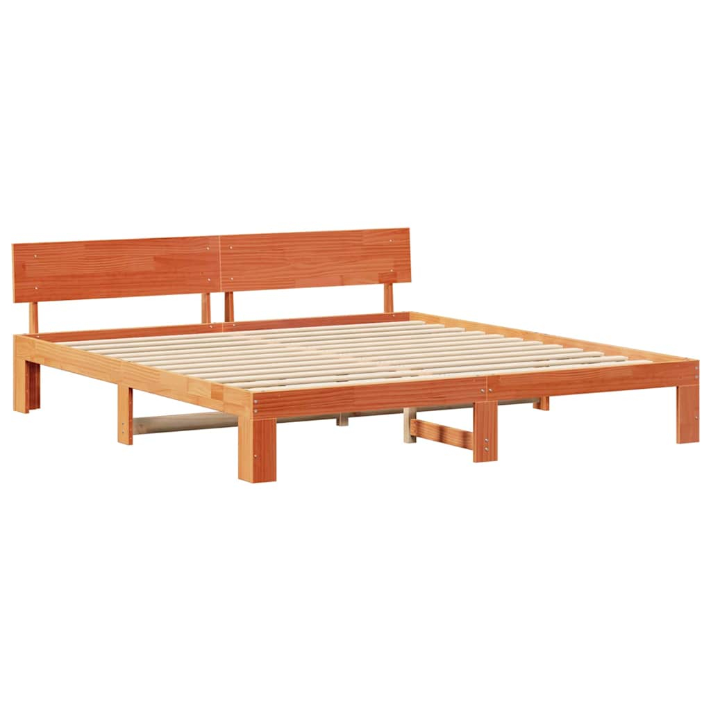 vidaXL estructura de cama marrón 200 x 200 cm madera maciza de pino