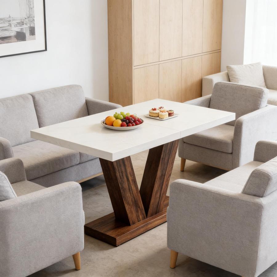 Mesa de jantar retangular rústica madeira 75x120x80cm