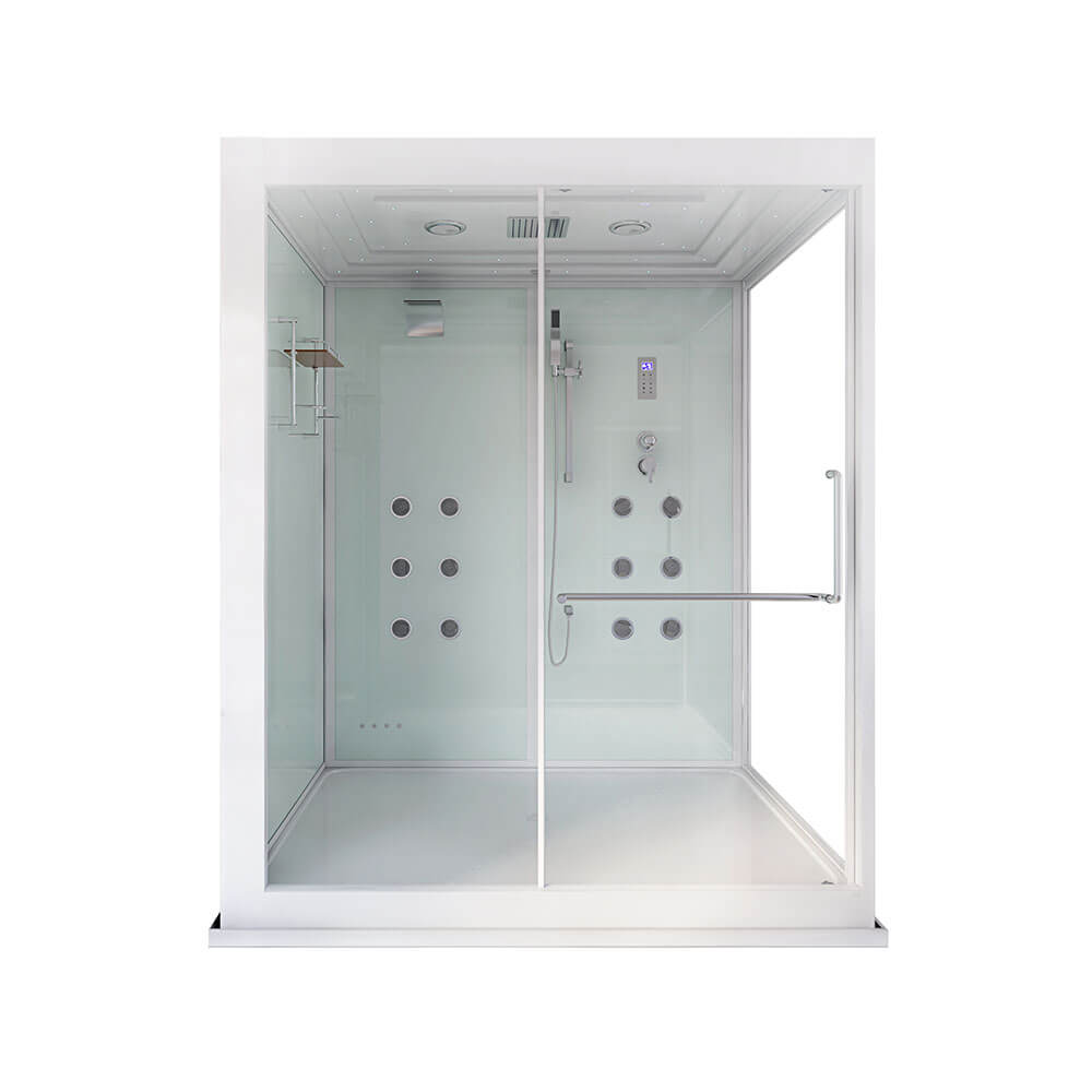 Ducha de vapor con cascada e iluminación LED design xl - 180 x 130 cm