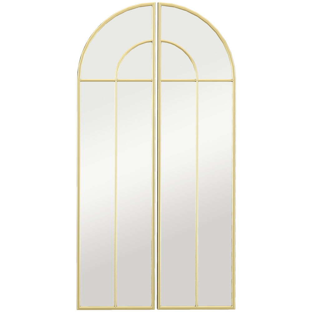 Espelho de parede 30x3x120 cm metal, vidro e mdf color amarillo Homcom