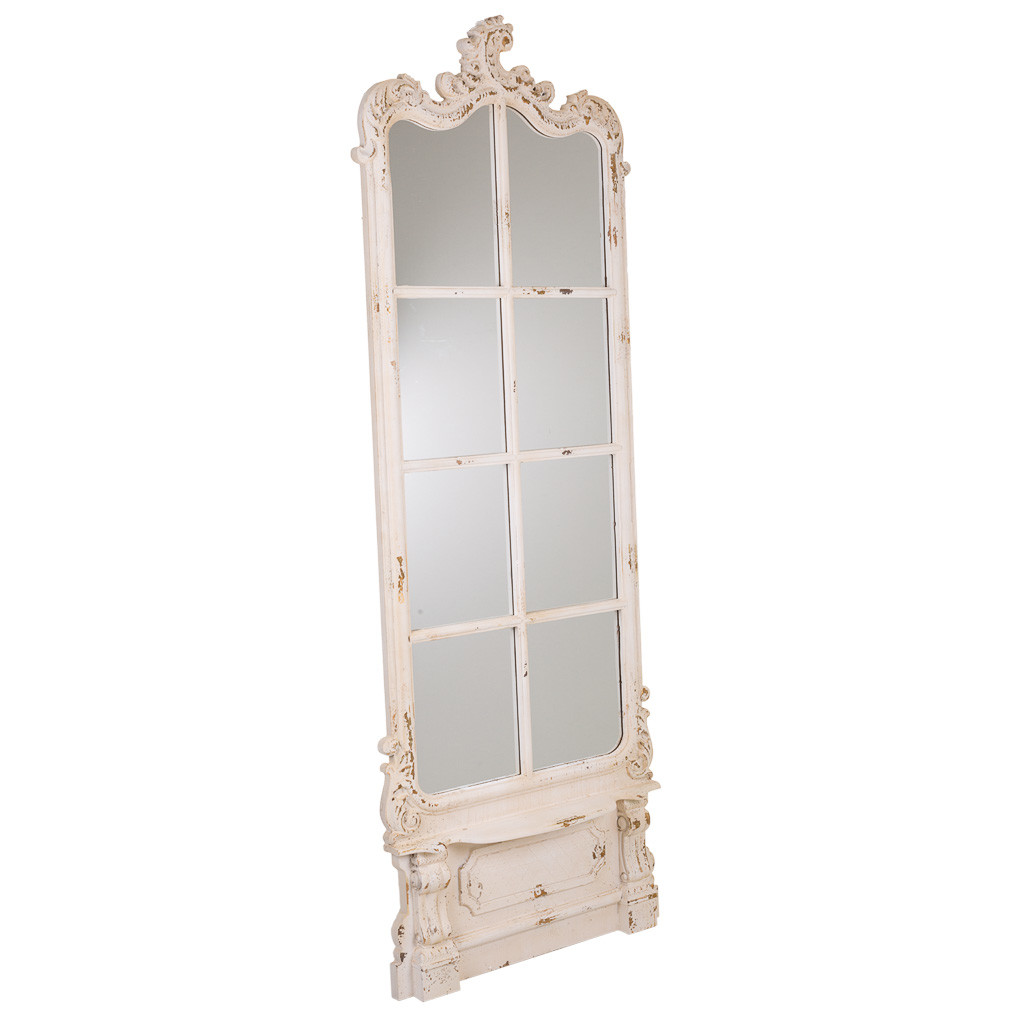 Espelho de madeira branco 75x7x215