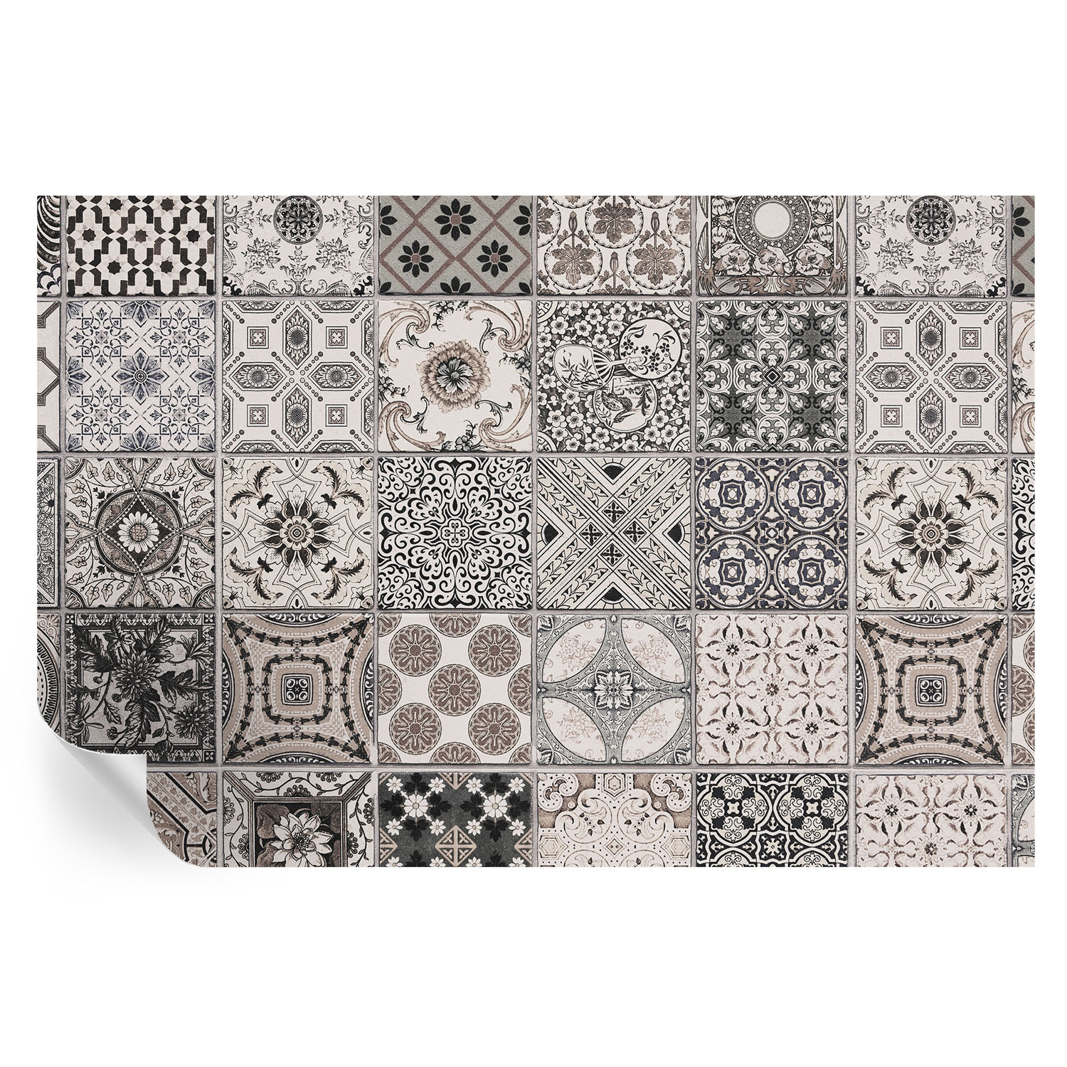 Papel de parede adesivo padrões de azulejos 104x152 tulup