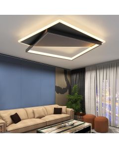 Nettlife design moderno LED luz de teto 53w preto regulável com controle