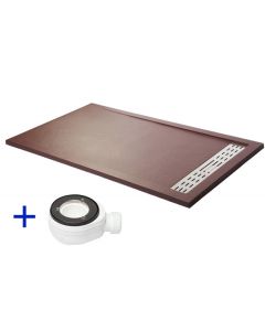 Base de duche premium chocolate 70x170 resina + válvula + grelha (170x70)