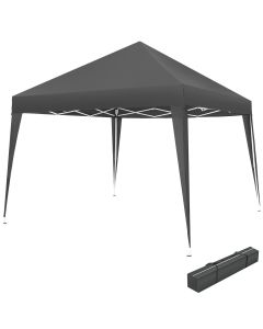 Carpa de jardín 3 x 3 m com bolsa, cuerdas tensoras e piquetas cinzento
