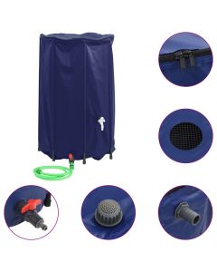 Depósito de água dobrável com torneira 500 l PVC