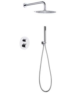 Conjunto de duche termostático embutido monza–cromo–chuveiroø25–antical