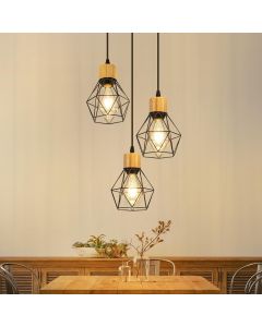 Nettlife candeeiro suspenso preto 28x28