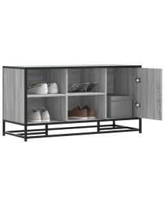 Banco para calçado sonoma 100x40x53,5 cm madeira metal cinzento wf433562