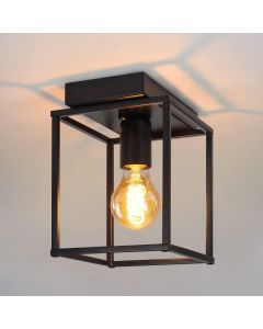 Nettlife retro LED luz de teto preto industrial lâmpada para o quarto sala