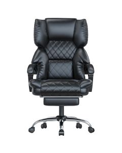 Cadeira de escritório ergonómica com apoio para os pés h02, preta