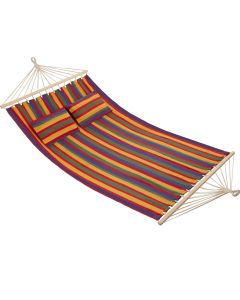 Rede doble, carga 240 kg com 2 almofadas, 230 x 145 cm, multicolor