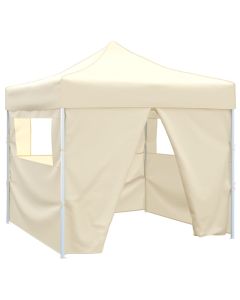 Tenda dobrável 3 x 3 m creme com 4 paredes