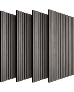 Juego de 4 painéis de parede efecto 120x60x2,1cm, roble cinzento claro