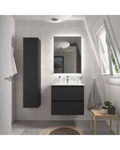 Móvel de banheiro bequia 60 cm preto| lavatório em porcelana