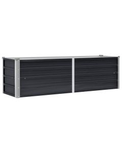 Arriate de acero galvanizado gris antracita 160x40x45 cm