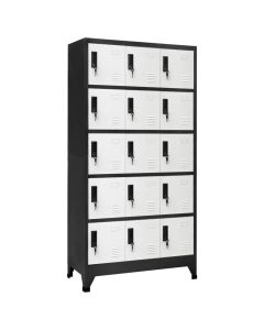 Cacifo 90x40x180 cm aço antracite e branco wgo2249