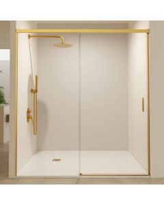 Porta de duche 1 porta 1 lateral | ouro 180cm (adap.176,1-181)
