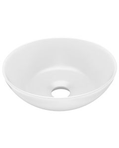 Lavatório de casa de banho redondo cerâmica branco mate