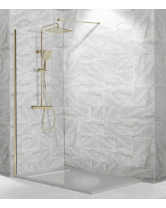 Painel fixo de box fresh ouro escovado - 78.5/80 cm - reversível
