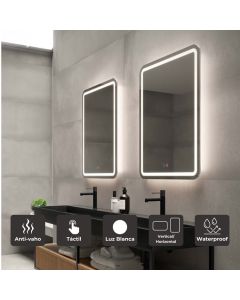 LEDimex-espelho grécia 70x80 LED cantos arredondados frontal