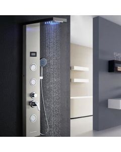 Coluna de duche de hidromassagem em aço inoxidável painel de duche de 5 fun