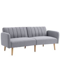 Sofá cama 2 lugare 173x75x73cm poliéster, espuma e madeira color gris