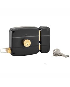 Fechadura sobreposta com cilindro duplo esquerdo 100x97mm