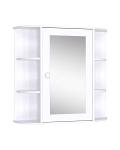 Armário com espelho 66x17x63 cm mdf e vidro color blanco Homcom