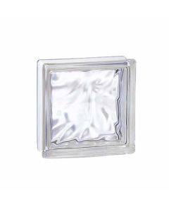 Bloco de vidro transparente ondulado 19x19x8