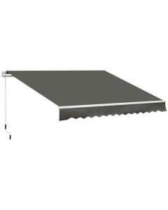Toldo manual 350x250 cm tecido poliéster, alumínio e ferro color gris