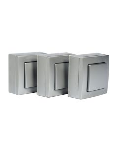 SET 3 INTERRUPTORES SUPERFÍCIE 10A CROMADO