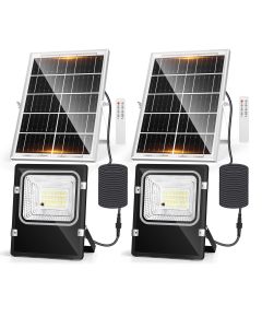 Aigostar 50w solar outdoor spotlights com controlo remoto cct, 2pcs