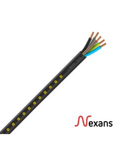 U-1000 R2V 5x2,5mm cabo preto Nexans cortados 1m