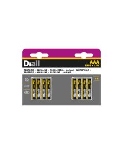 PACK 8 PILHAS ALCALINAS AAA DIALL