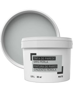 Tinta para paredes cinzento pérola 2,5 l