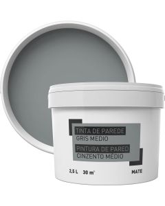 Tinta para paredes cinzento médio 2,5 l