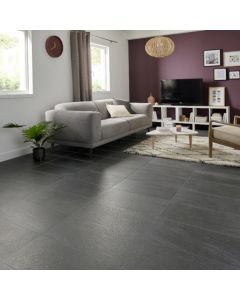 Pavimento porcelânico efeito pedra antracite 30x60cm C1 Natural