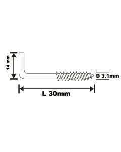 Pack 10 escápulas roscadas brancas Diall 30 x 14 mm