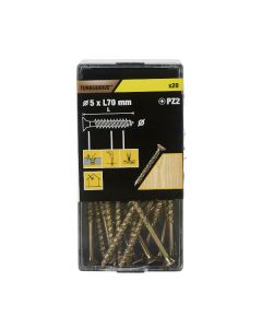 20 parafusos para madeira pozidriv premium 5 x 70 mm Turbodrive