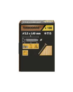 100 parafusos para madeira TX premium 3,5 x 40 mm Turbodrive