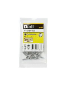 20 parafusos de aço inoxidável para madeira 4 x 20 mm Diall